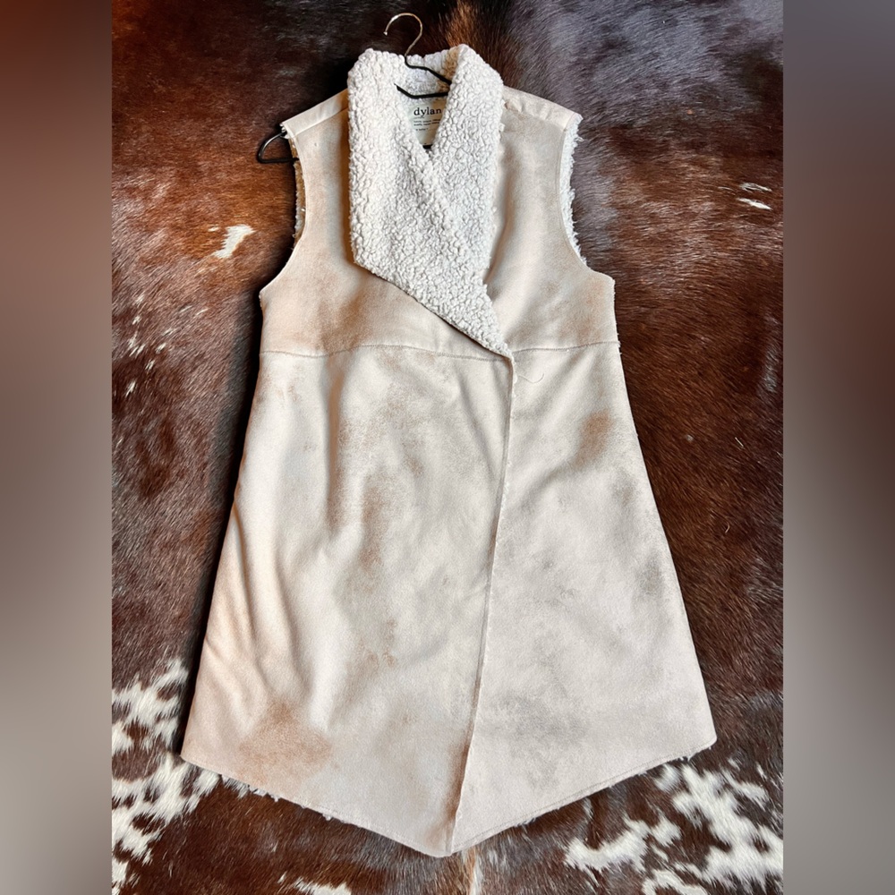 Super soft faux suede and shearling vest